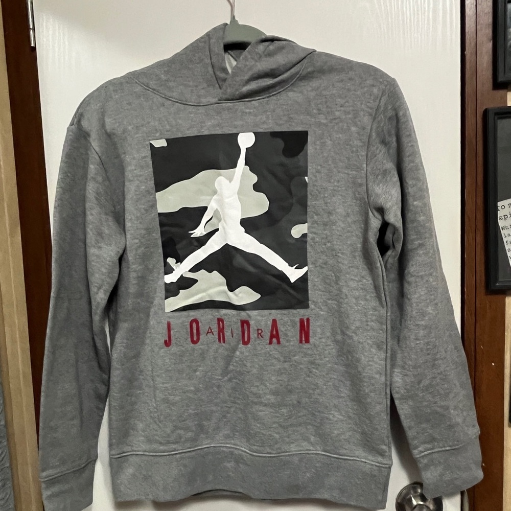 Jordan Gray and White Hoodie